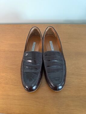 Emme Parsons brown embossed leather women’s loafers